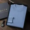 Suéter de Cachemir para Hombre Cuello Semi Alto 100% Cachemir Puro Otoño e Invierno Nuevo 68 Hilo Peinado Delgado Tejido de Punto Suéter Base