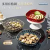 Plato de Fruta de Plástico con Borde Dorado y Diseño de Diamantes para Uso Doméstico, Plato de Bocadillos Multicolor para Sala de Estar, Hotel, Restaurante y Exhibición en Puesto