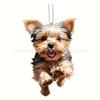 2024 Pingente de presente de Natal personalizado criativo para cachorro Decoração de espelho retrovisor de carro em acrílico Pingente plano
