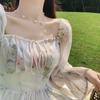 Primavera y Verano nuevo estilo hermoso vestido de chifón de manga larga hada Súper hada Mori estilo suave hora del té vestido francés de primer amor