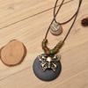 Estilo Étnico Vintage Ropa de Algodón y Lino Versátil Accesorios de Decoración Cuerda de Cera Colgante Largo Creativo Cadena de Lana Multicapa