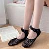 Mary Jane Lace Hollow-out meias de renda Crianças Mid-tube malha fina respirável Bow Heap Stacks Jk Verão