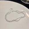 Versión Coreana Pulsera de Plata de Ley S925 Doble Capa de Gypsophila para Mujer, Estilo Ins, Lujo Ligero, Diseño Sencillo de Nicho, Brillante