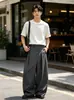 Pantalones de vestir plisados en diagonal, ligeramente curvos y de pierna ancha para hombre, nuevo estilo de verano, casual de negocios formal, estilo maduro, pantalones largos hasta el suelo para mujer, modernos
