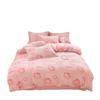 Conjunto de 4 Peças de Veludo Leite Floco de Neve de Inverno Desenho Animado Capa de Colcha de Veludo Grossa Conjunto de 3 Peças Quente para Cama de Dormitório Venda por Atacado