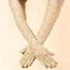 Guantes Largos de Encaje para Mujer, Elegantes y Sexy, Delgados, Transpirables, Mangas de Protección Solar para Novias y Vestidos de Boda