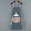 Delantal de Cocina Impermeable y Limpiable con Paño, Delantal para el Hogar con Correa para el Cuello para Cocinar, Ropa de Trabajo Doméstica con Logo