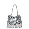 Bolso de Axila con Lentejuelas de Personalidad Europea y Americana para Mujer 2026 Nuevo Bolso de Mano de Moda Gran Capacidad Bolso de Hombro con Cadena para el Trabajo
