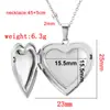 Collar con colgante de corazón de acero inoxidable pulido espejo para fotos con superficie brillante, puede contener fotos familiares, collar con colgante de corazón para fotos conmemorativas