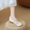 Zapatos bajos de tacón invisible para mujer, nuevo estilo 2026, estilo delicado, para usar con faldas, sandalias transpirables, calados, cómodos, zapatos Mary Jane