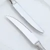Cuchillo, Tenedor, Cuchara, Cuchara de Postre, Tenedor, Cucharita de Café de Acero Inoxidable de Alto Grado con Patrón Martillado 304, Juego de Cubiertos de Alto Grado para Hotel