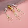 Pinzas eróticas para pezones de mujer, tapones anales, pinzas para pezones para estimulación mamaria, diseño floral de alta gama, borlas largas, entrega en una sola pieza