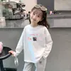 Camiseta Manga Longa Estampa de Desenho para Bebê Menina Gola Redonda Casual Camada Base de Algodão Puro Novidade Primavera Outono