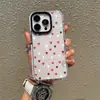 Funda para teléfono de estilo dulce más vendida transfronteriza con pequeños corazones de colores contrastantes impresos en toda la superficie para iPhone 16 Pro Max, funda suave transparente de dos tonos al por mayor