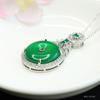 Colgante de Calcedonia Verde Jadeíta Ágata Hielo Hebilla de la Paz Joyería Fábrica Transmisión en Vivo Dropshipping S2102408