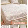 Conjunto de lençóis de cama espessos, estampados, de três peças, com textura tridimensional de veludo de leite, adequado para dormitórios estudantis, protetor de colchão tamanho solteiro 0,9m