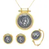 Nuevo Traje de Joyería de Plata de Ley con Moneda Romana Transfronteriza Europea y Americana s925 Joyería de Tres Piezas de Alta Calidad Reina Moneda Antigua
