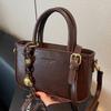 Bolsa de ombro vintage da moda, bolsa de mão para mulheres, estilo coreano, elegante, simples, casual, pequena bolsa quadrada, 2025, bolsa feminina de alto estilo