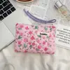 43162 Floral acolchoado algodão portátil tia toalha saco de armazenamento grande capacidade bonito macio mudança saco vermelho