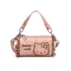 Bolsa Infantil Otoño e Invierno Nuevo Estilo Linda Gato de Encaje Bolso de Mano Cuero Aceitoso Retro de Gama Alta para Padres e Hijos Cilíndrica Bolso Cruzado