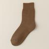 Meias Espessas Femininas para Outono e Inverno, Meias de Cano Médio com Lã, Meias Longas Ultra-Espessas Quentes para Gestantes, Meias de Toalha de Cor Sólida para Dormir no Chão