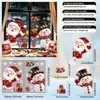 Pegatinas navideñas de vinilo electrostático de dibujos animados transfronterizas: Papá Noel, muñeco de nieve, renos, pingüino - decoraciones para ventanas y cristales para las fiestas, sin adhesivo