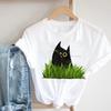 Camiseta blanca de manga corta para mujer con estampado de pata de perro gato mascota amor animal comercio exterior transfronterizo wish/ebay Amazon