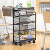 Estantería móvil de almacenamiento para libros, estantería de suelo, estantería pequeña de escritorio, armario de almacenamiento debajo de la mesa, carrito