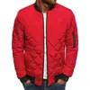 Chaqueta de Algodón Acolchada de Diamantes para Hombre Talla Europea 2026 Cuello Alto Ligera Casual Estilo Americano Abrigo de Algodón Cálido