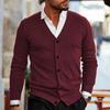 Suéter para hombre transfronterizo de Amazon Otoño e Invierno Nuevo Tejido para hombre Cuello en V Manga Larga Ajustado Cárdigan Suéter
