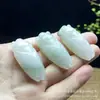 Pingente de Joia para Orelha de Jade Verde Natural de Tianshan, Xinjiang, Pingente de Jade Fofo em Formato de Gato para Meninas, em Estoque