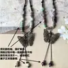 Zuji Estilo Étnico Retro Colgante de Campana de Mariposa de Cerámica Collar Cadena Larga Nueva de Moda para Mujer Accesorios para Mujer