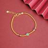 Pulsera Espiral Popular para Mujer, Joyería Auspiciosa de Aleación de Cobre que No se Desvanece Fácilmente, Pulsera de Oro de Arena Vietnamita con Trébol de Cuatro Hojas Método Antiguo