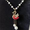 Collar Largo de Cadena para Suéter Estilo Chanel de Aleación de Alta Gama para Mujer, Versátil Colgante de Accesorio para Ropa de Otoño e Invierno de Temperamento de Lujo Ligero