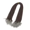 Collar de cuerda de línea de cera de Corea de 1.5-2 mm, cuerda de collar, cierre de langosta, cuerda de cuero negro para colgar DIY, accesorios de joyería hechos a mano, venta al por mayor