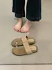 Chanclas de Estilo Francés con Suela Gruesa para Mujer Verano 2026 Estilo Vacaciones al Aire Libre Playa Sandalias de Tira Suave