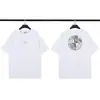 Camiseta Casual de Verão Stone26 Cruzada Nova com Estampa de Bússola de Manga Curta Solta para Homens e Mulheres