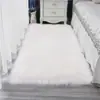 Alfombra Peluda Estilo Nórdico Dormitorio Mesita de Noche Simple Felpudo Lana Sintética Alfombrilla para Exhibición en Ventana Cojín Asiento Europeo Americano