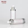 Muze petg Envases Cosméticos en stock Botella con Bomba Dosificadora de Emulsión de 120ml Tapa Roscada Galvanizada Material de Envase para Crema de 30g