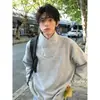 Camiseta de manga larga, sudadera, cuello alto, diseño nuevo, cremallera diagonal estilo americano, otoño, nicho, corte holgado, adelgazante, top capa interior