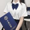 Camisa Uniforme JK Feminina Manga Longa Branco Leitoso Estilo Verão Roupa Íntima de Estudante Estilo Preppy Manga Curta Top Outono