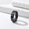 Anel plano curvo em forma de diamante Amazon transfronteiriço, anel simples de hematita preta polida, joias femininas de alta qualidade atacado
