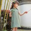 Vestido Chino para Niña 2026, Cheongsam Delgado Lindo de Color Sólido para Bebé, Traje Tang Elegante para Niños, Nuevo Modelo de Verano