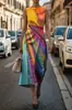 Sitio Independiente Transfronterizo Amazon Floral Ocean Vestido Elegancia Eterna E483 Vestido sin Mangas para Mujer