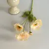 Flores Artificiais de Papoula Plantas Verdes Realistas Aveludadas Adereços para Fotografia Decoração de Casa Ornamentos Atacado Flores Artificiais de Papoula para Casamento
