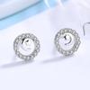 Pendientes de estrella y luna con microincrustaciones de circonita para mujer, plata de ley S925, elegantes, sencillos y distintivos, accesorios de estilo coreano.
