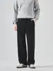 Pantalones de Lana Gruesos de Invierno para Hombre Apo, Negocio Transfronterizo, Casual, Holgados, Rectos, Caída Suave, Resistentes a las Arrugas