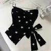 Top Tomara-que-caia Alcinha Estilo Americano Feminino Verão Novo Design Sense Laço Estampa de Estrela Emagrecedor Absolutamente Lindo
