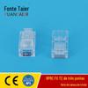 8P8CR três garfos FU/T-C três garfos cabeça de cristal RJ45 banhado a ouro cobre puro cabeça de cristal cabo de rede de computador comunicação
