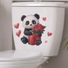Comercio exterior Día de San Valentín panda rosa amor baño inodoro inodoro decoración del hogar pegatinas de pared autoadhesivas venta al por mayor